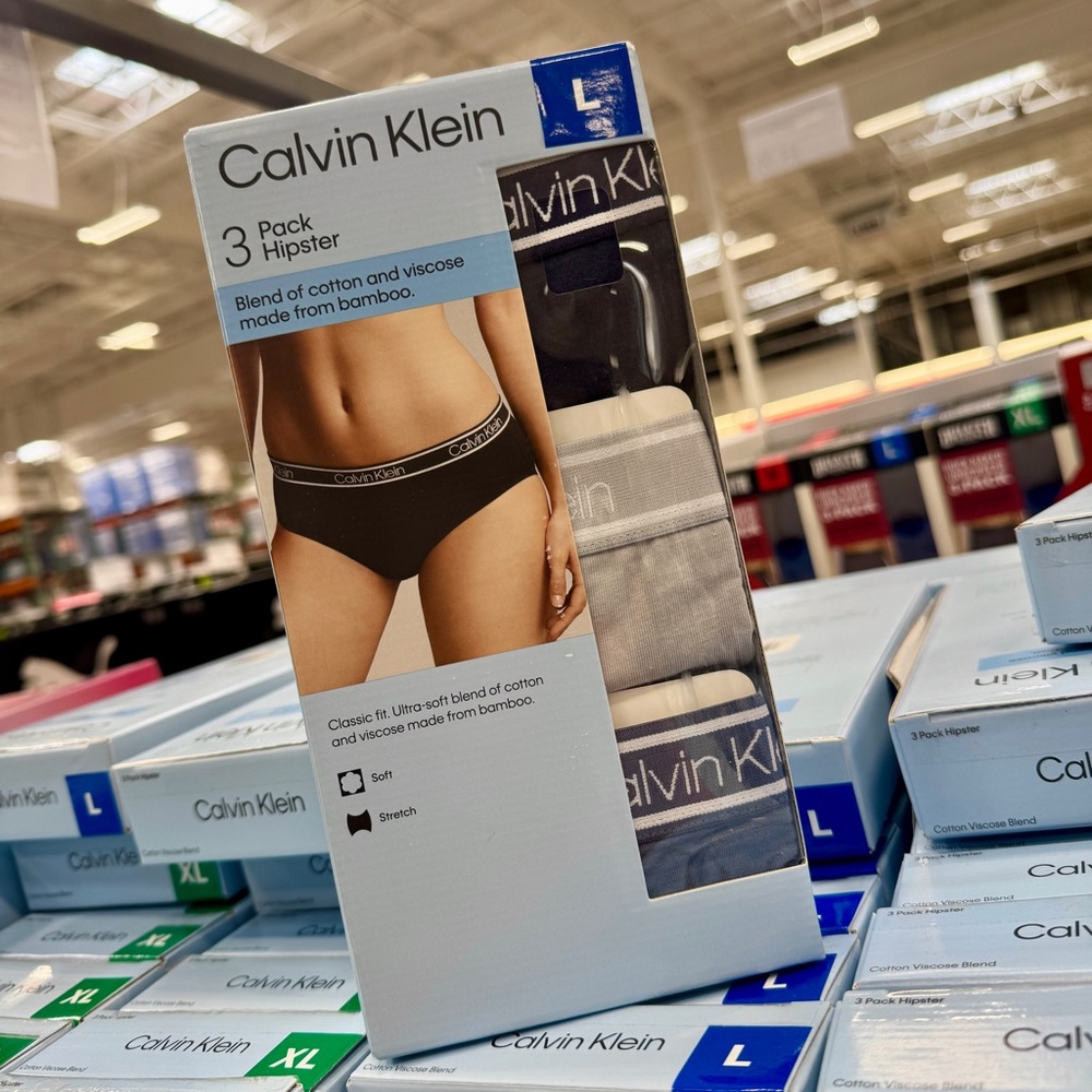 Calvin Klein Black Gray Blue Briefs 3-Pack Large